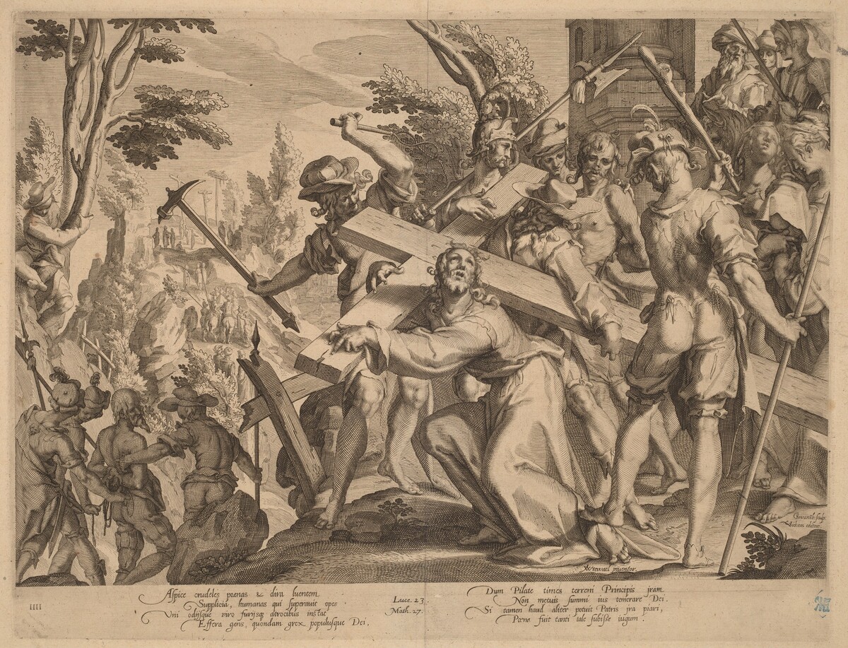Christ Carrying the Cross by Willem Swanenburgh, after Joachim Anthonisz Wtewael