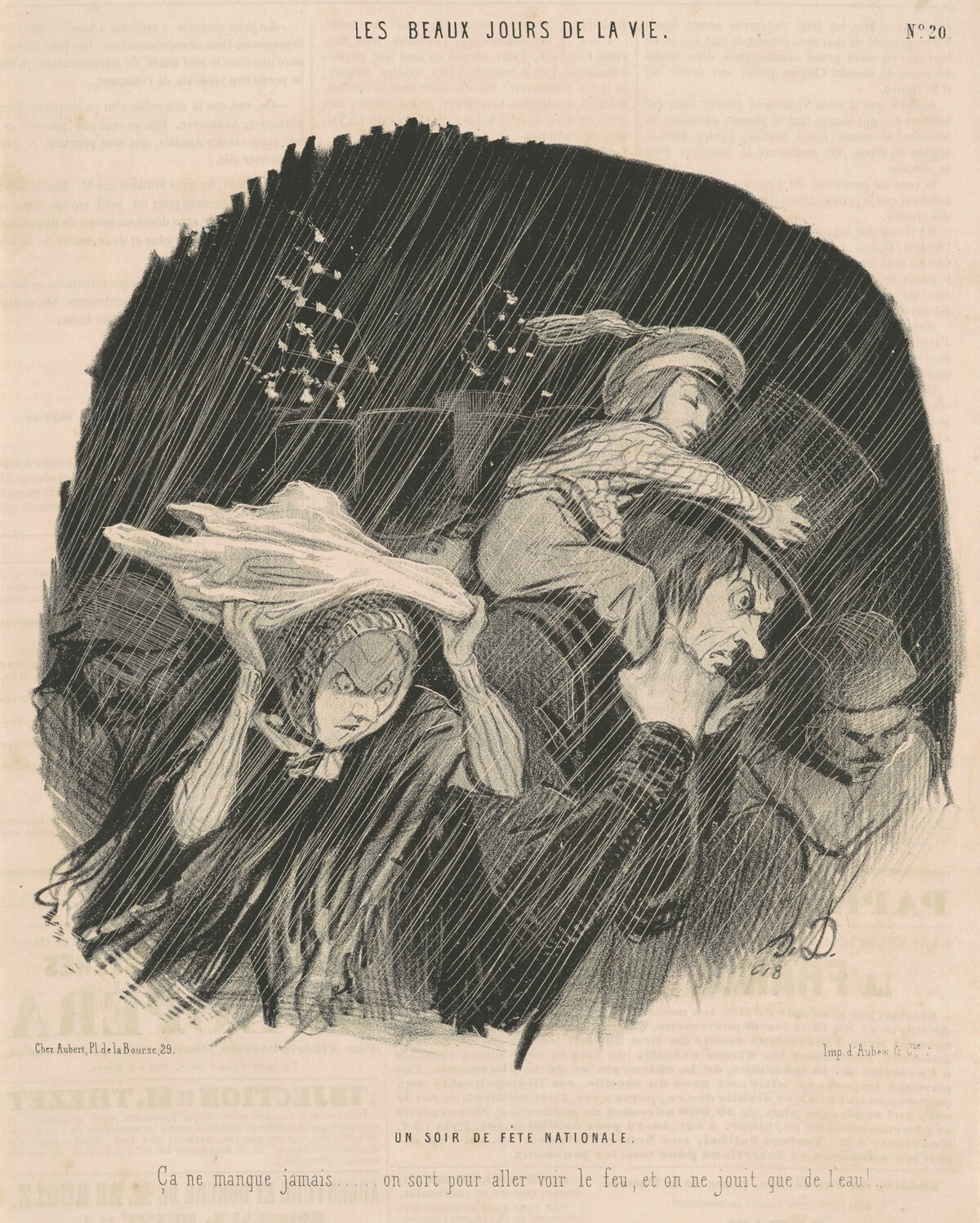 Un soir de fête nationale by Honoré Daumier