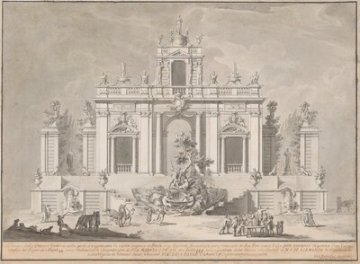 Design for "The Prima Macchina for the Chinea of 1774: Hercules and the Dragon in the Garden of the Hesperides"
