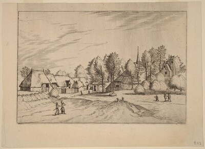 Country Village with Church Tower