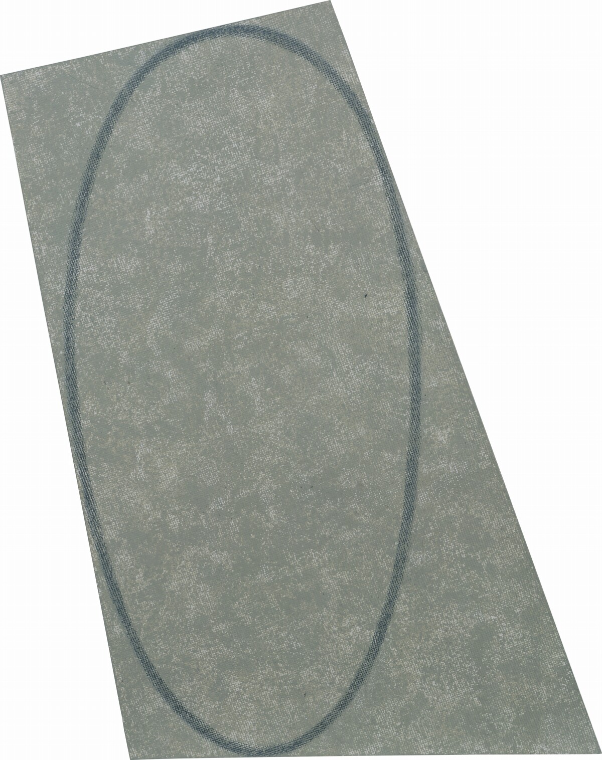 Grey Irregular Area with a Drawn Ellipse (model) by Robert Mangold