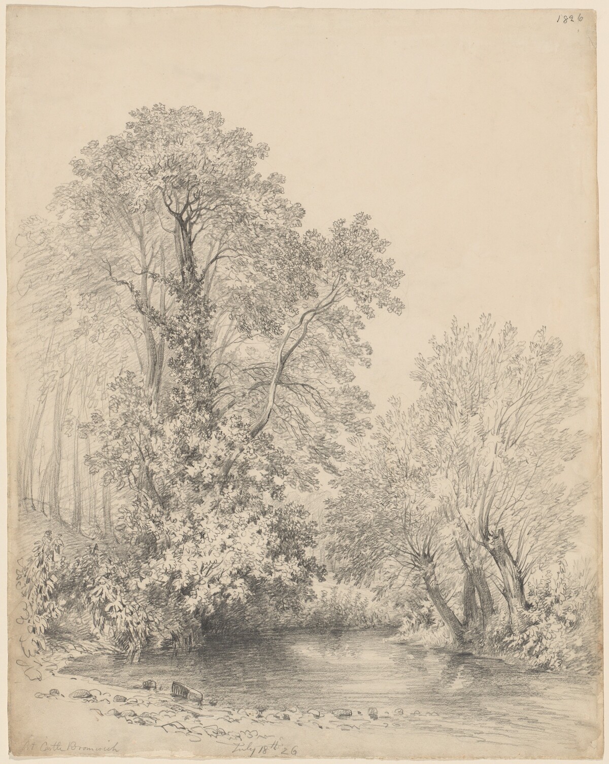 Trees by the River at Castle Bromwich by Frederick William Watts