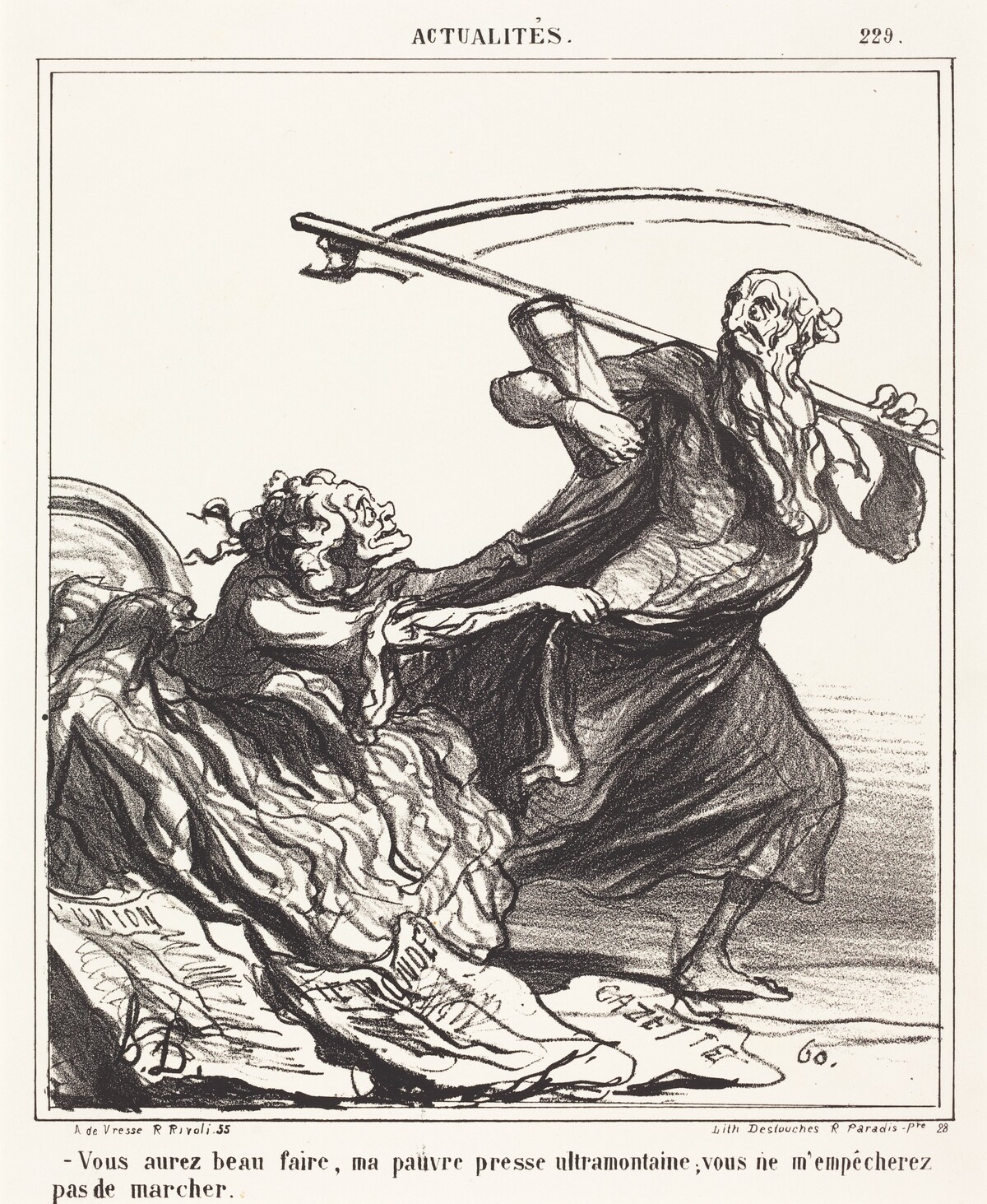 Vous aurez beau faire, ma pauvre presse... by Honoré Daumier
