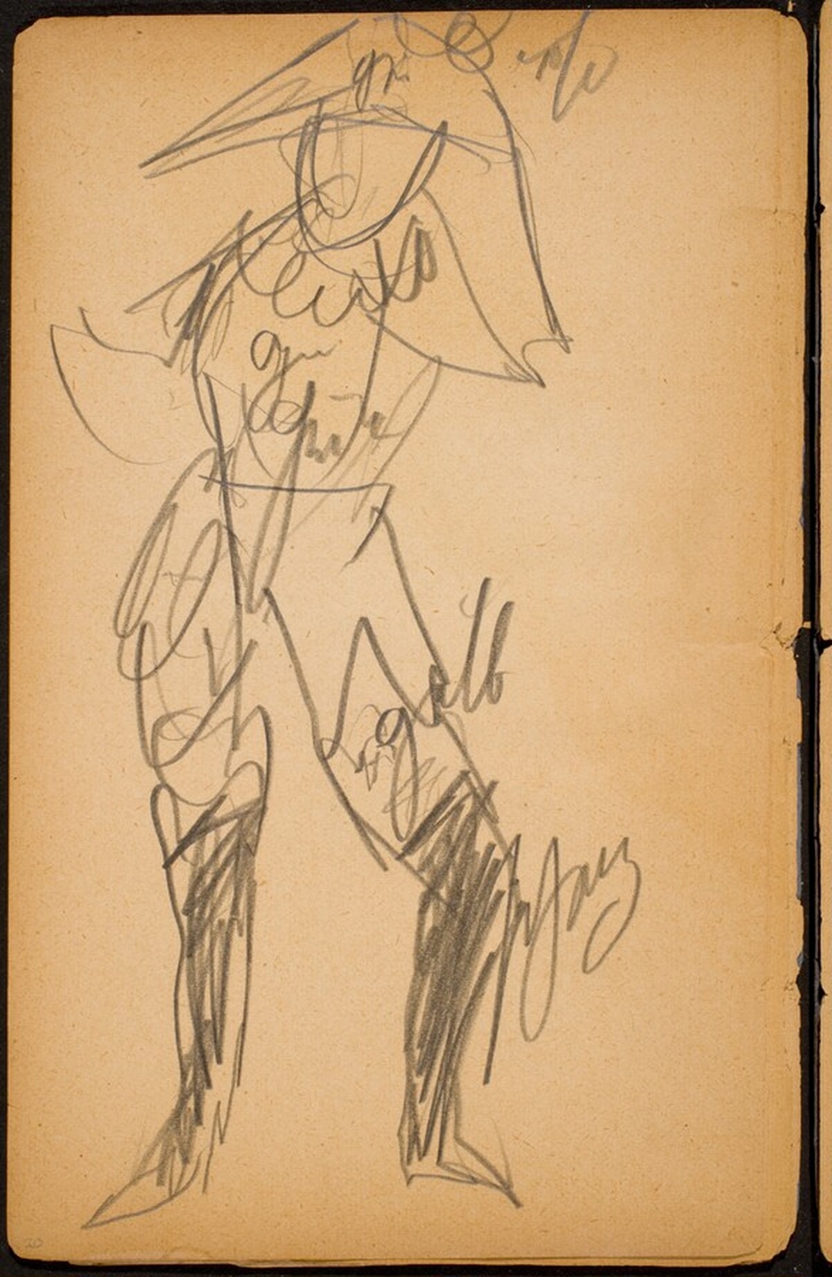 Figur im Harlekinskostüm (Figure in Harlequin's Costume) [p. 20] by Max Beckmann