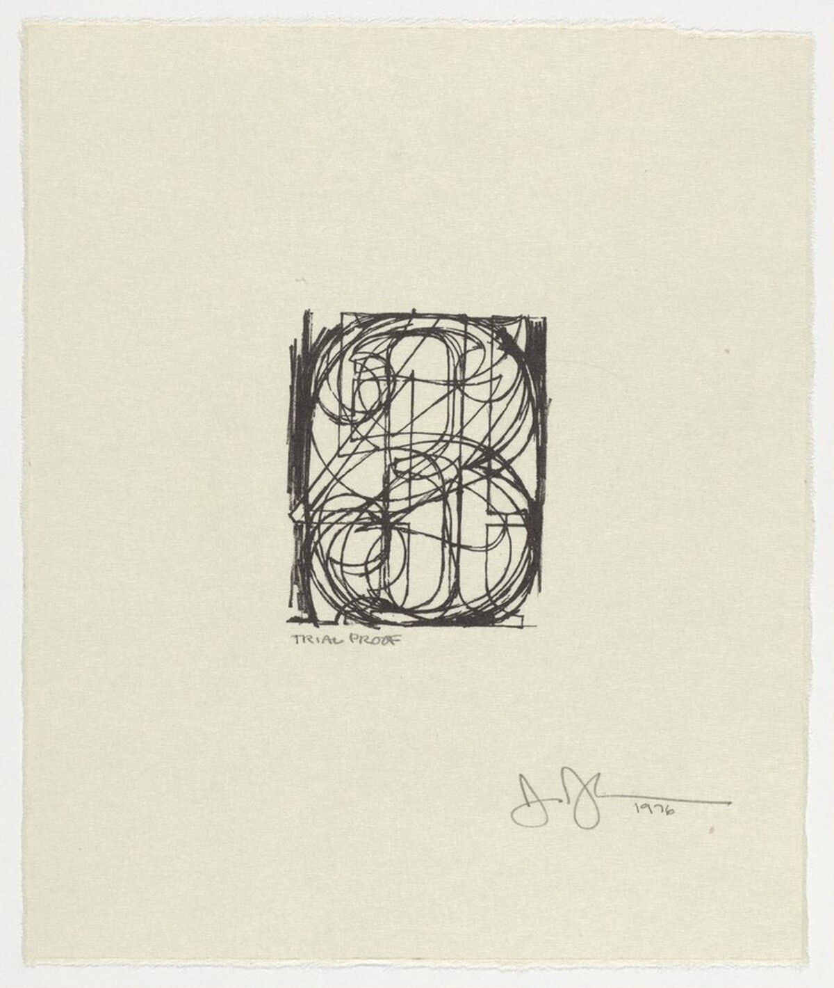 Bookplate for the Friends of the Sarah Lawrence College Library [trial proof] by Jasper Johns