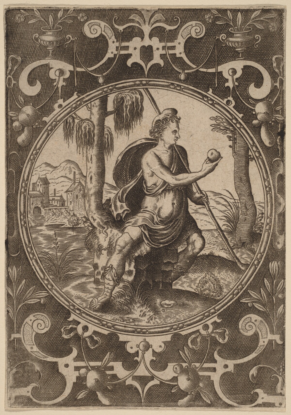 Paris with the Apple by Netherlandish 16th Century (formerly attributed to Abraham de Bruyn)