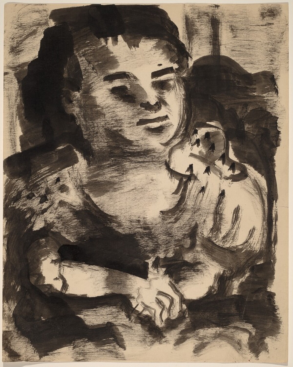 Bust Length Portrait of a Young Girl [recto] by Mark Rothko