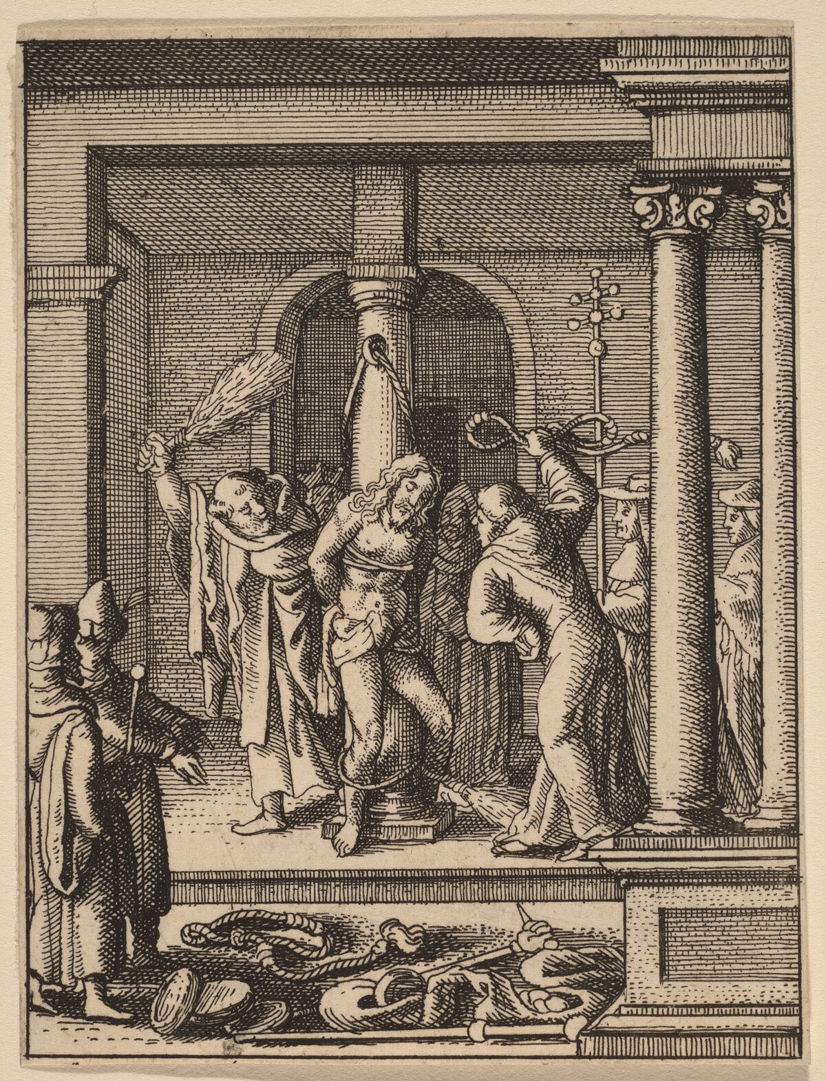 The Scourging by Wenceslaus Hollar, after a follower of Hans Holbein the Younger