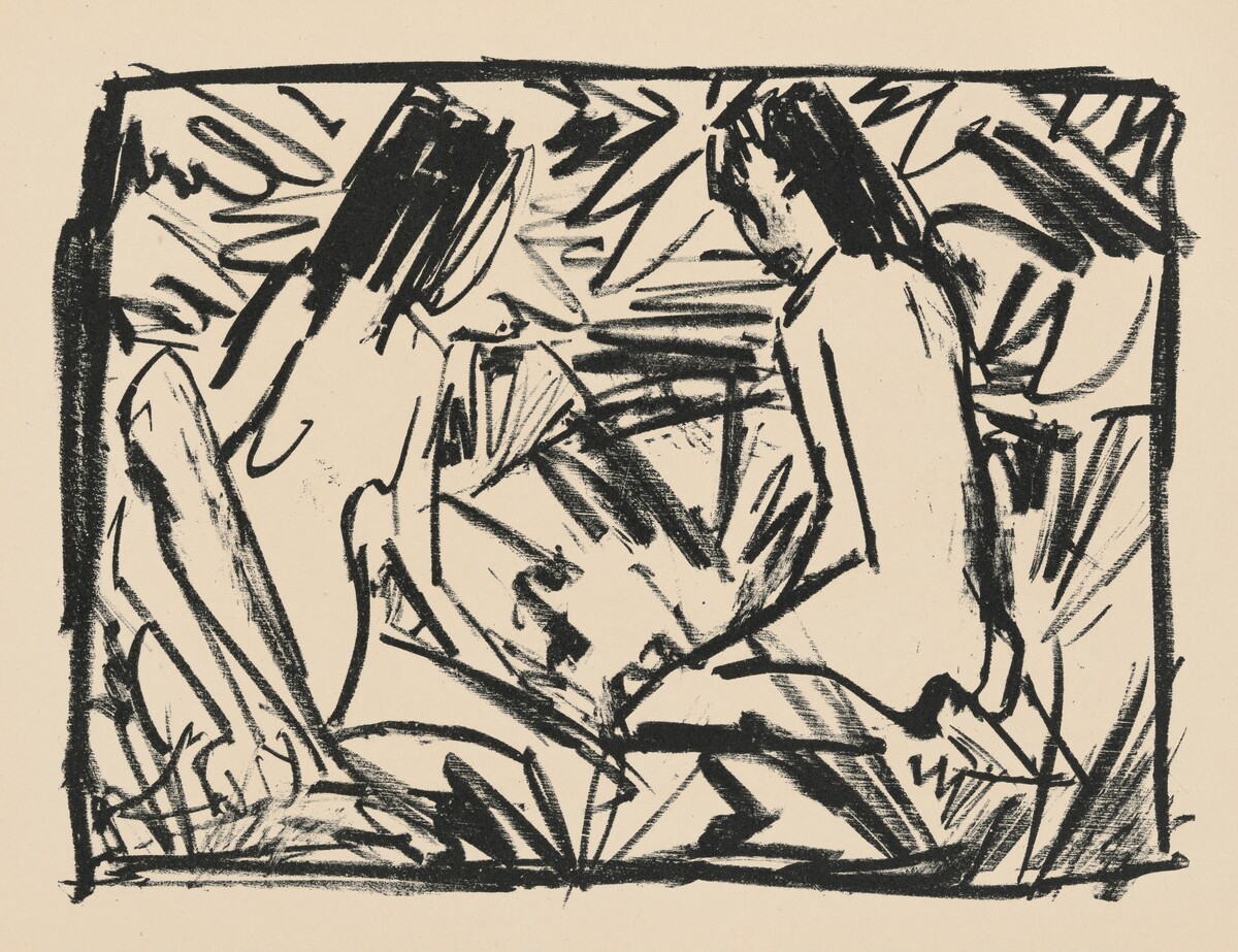 Badende (Bathers) from Deutsche Graphiker der Gegenwart (German Printmakers of Our Time) by Otto Mueller