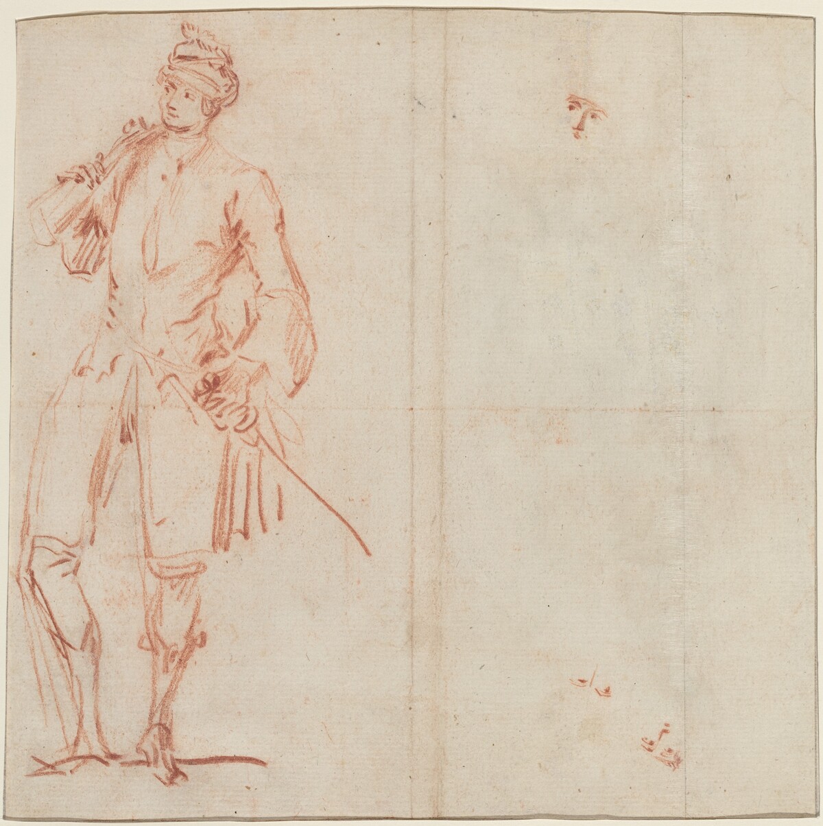 A Comic Actor Dressed as a Gentleman [recto] by Jean-Baptiste Joseph Pater