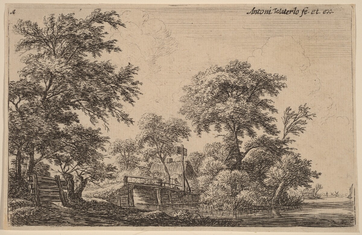 Planks Attached to Four Trees by Anthonie Waterloo