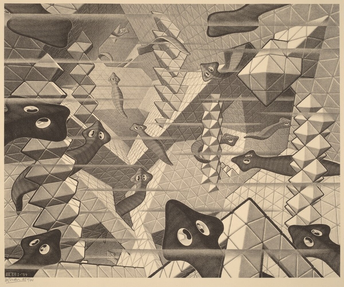 Flatworms by M.C. Escher