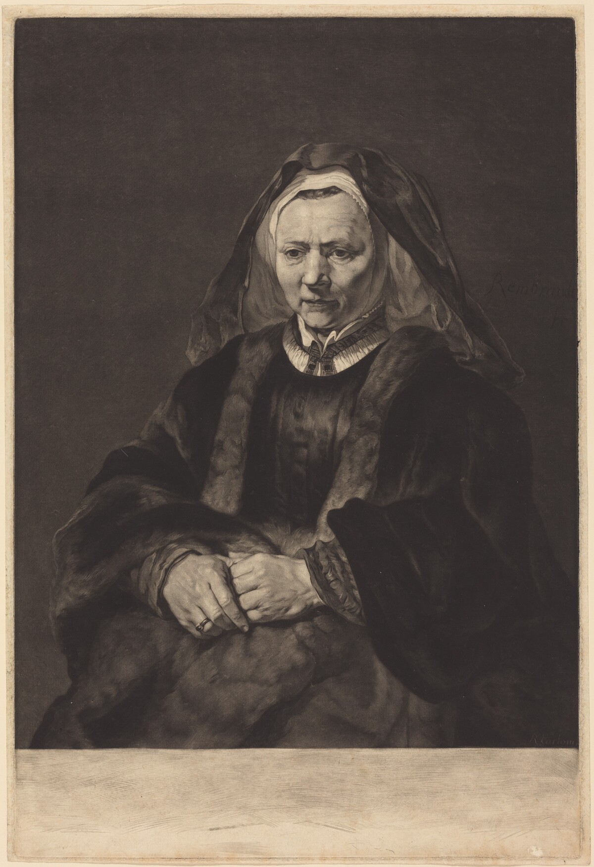 Rembrandt's Wife by Richard Earlom after Rembrandt van Rijn