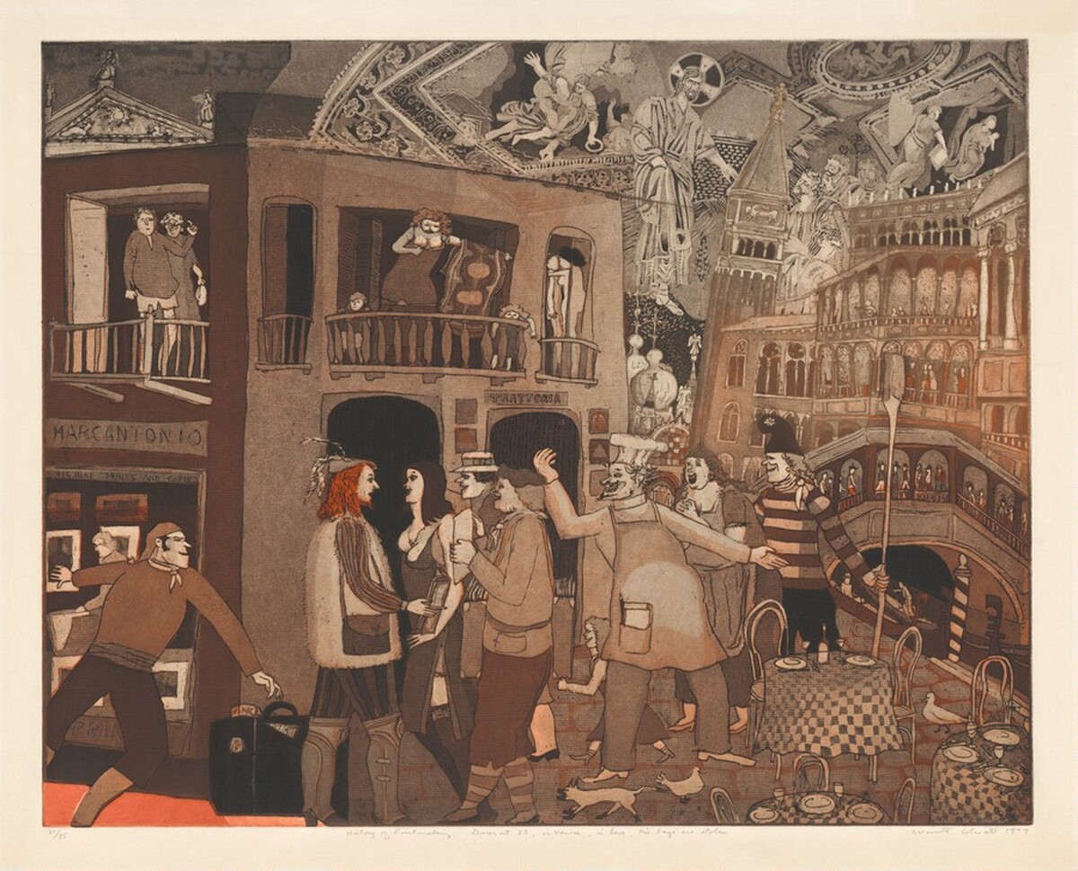 Dürer at 23, in Venice, in Love, His Bags are Stolen by Warrington Colescott