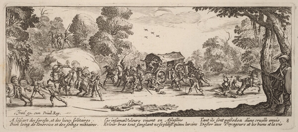 Attack on a Coach by Gerrit van Schagen after Jacques Callot