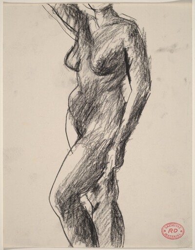 Untitled [standing nude raising her right arm]