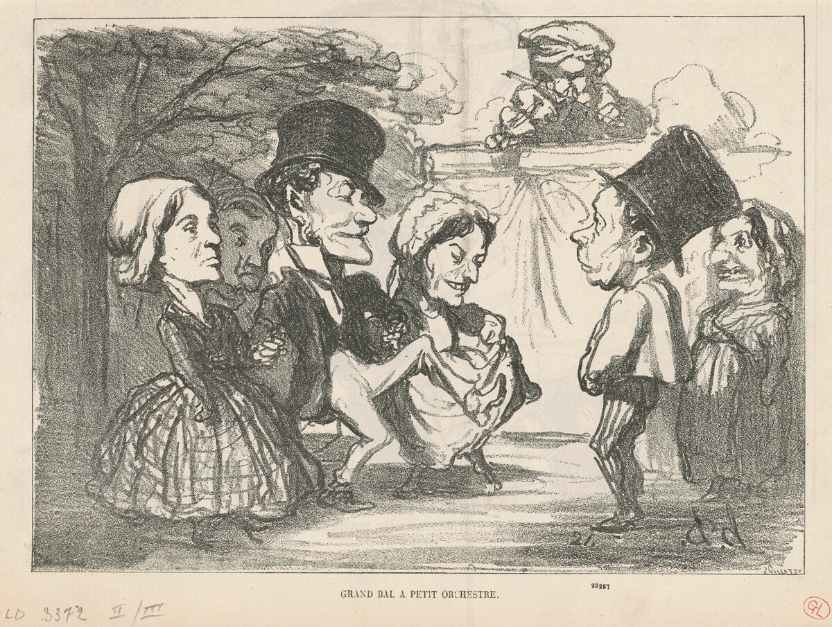 Grand bal a petit orchestre...  (recto); Une société en nom collectif (verso) by Honoré Daumier