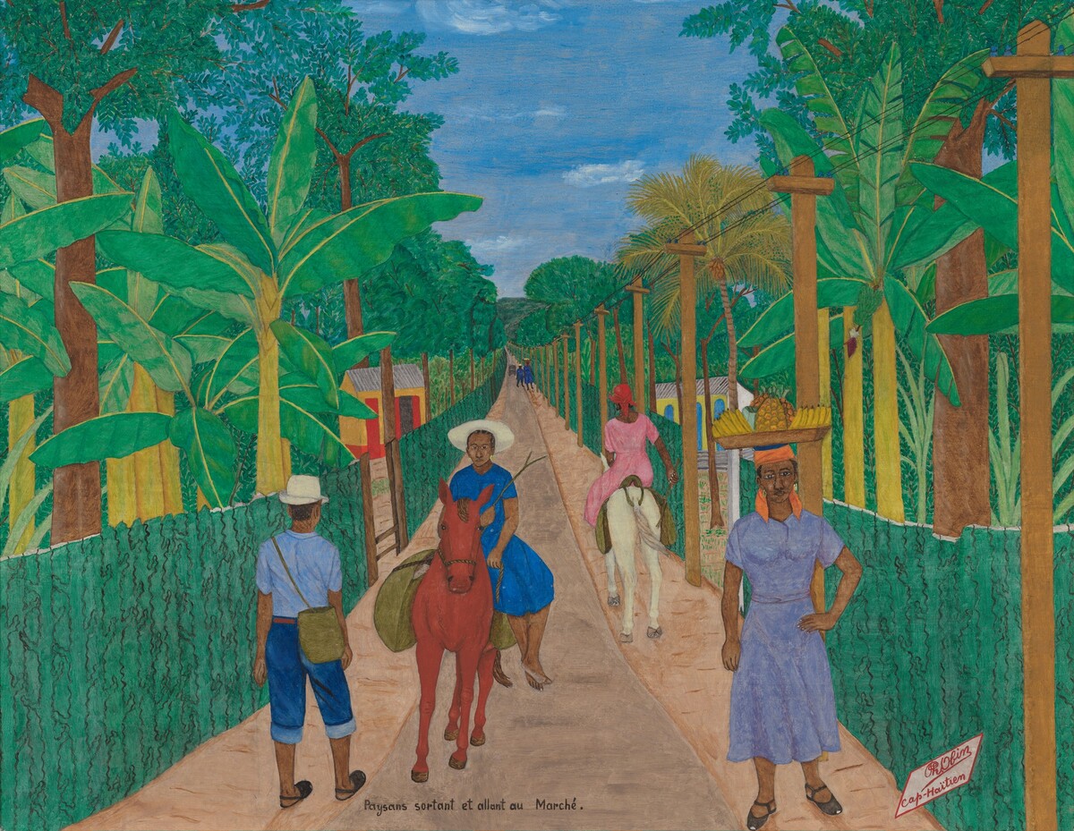 Paysans Sortant et Allant au Marché (Villagers Going to the Market ) by Philomé Obin