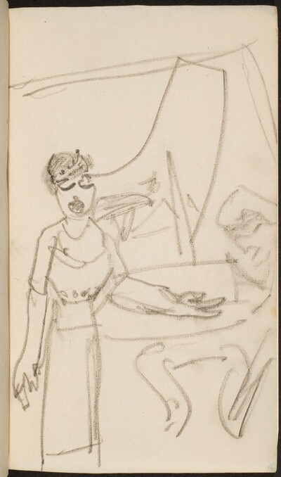 Sängerin vor Flügel (Woman at Piano, Singing) [p. 15]