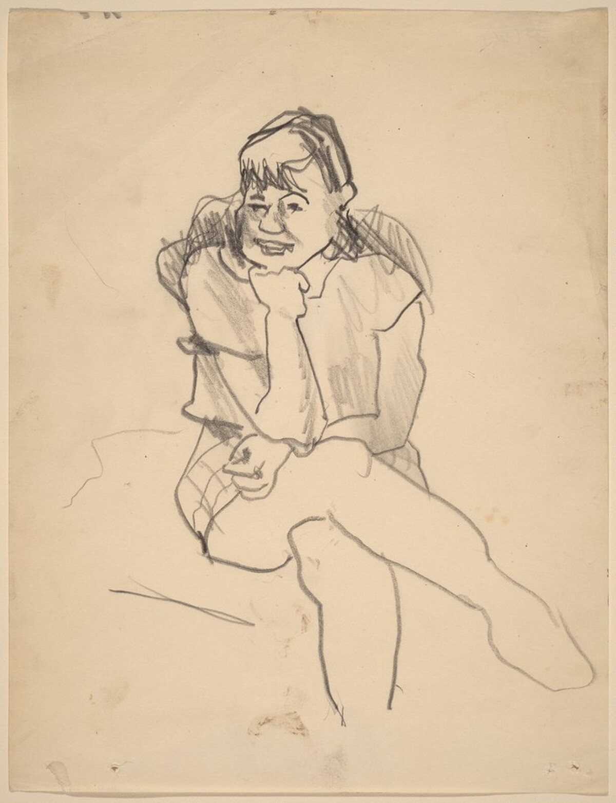 Young Girl Seated Facing Front, Head Propped on Arm by Mark Rothko
