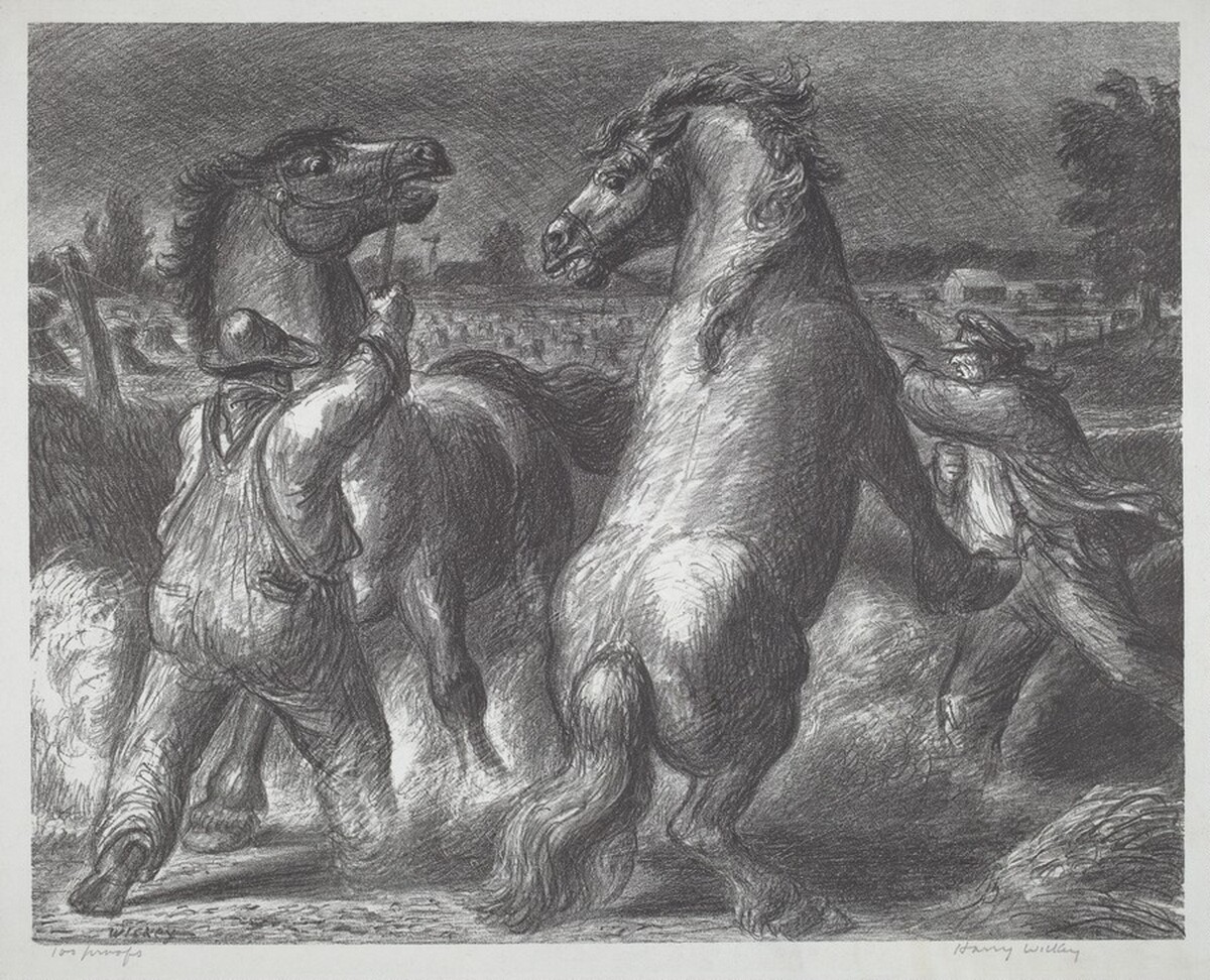 Stallion And Mare by Harry Newman Wickey