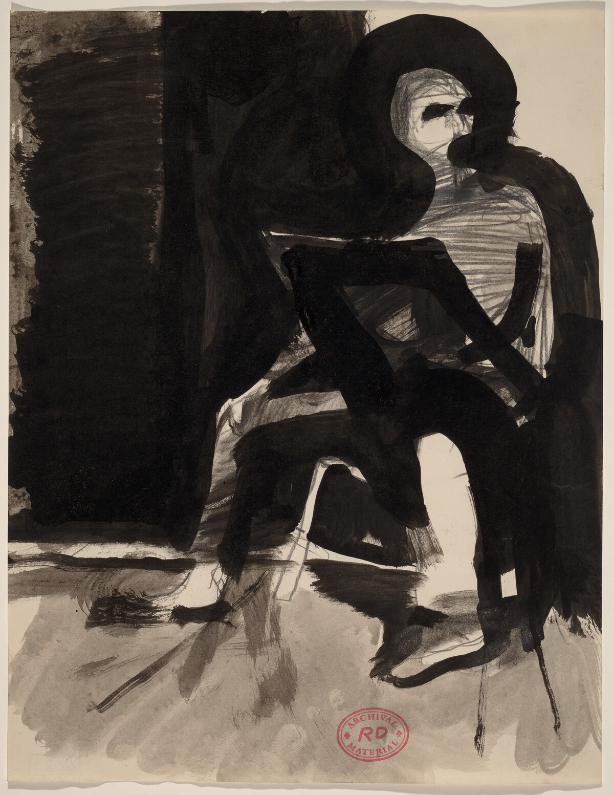 Untitled [seated figure abstracted] by Richard Diebenkorn