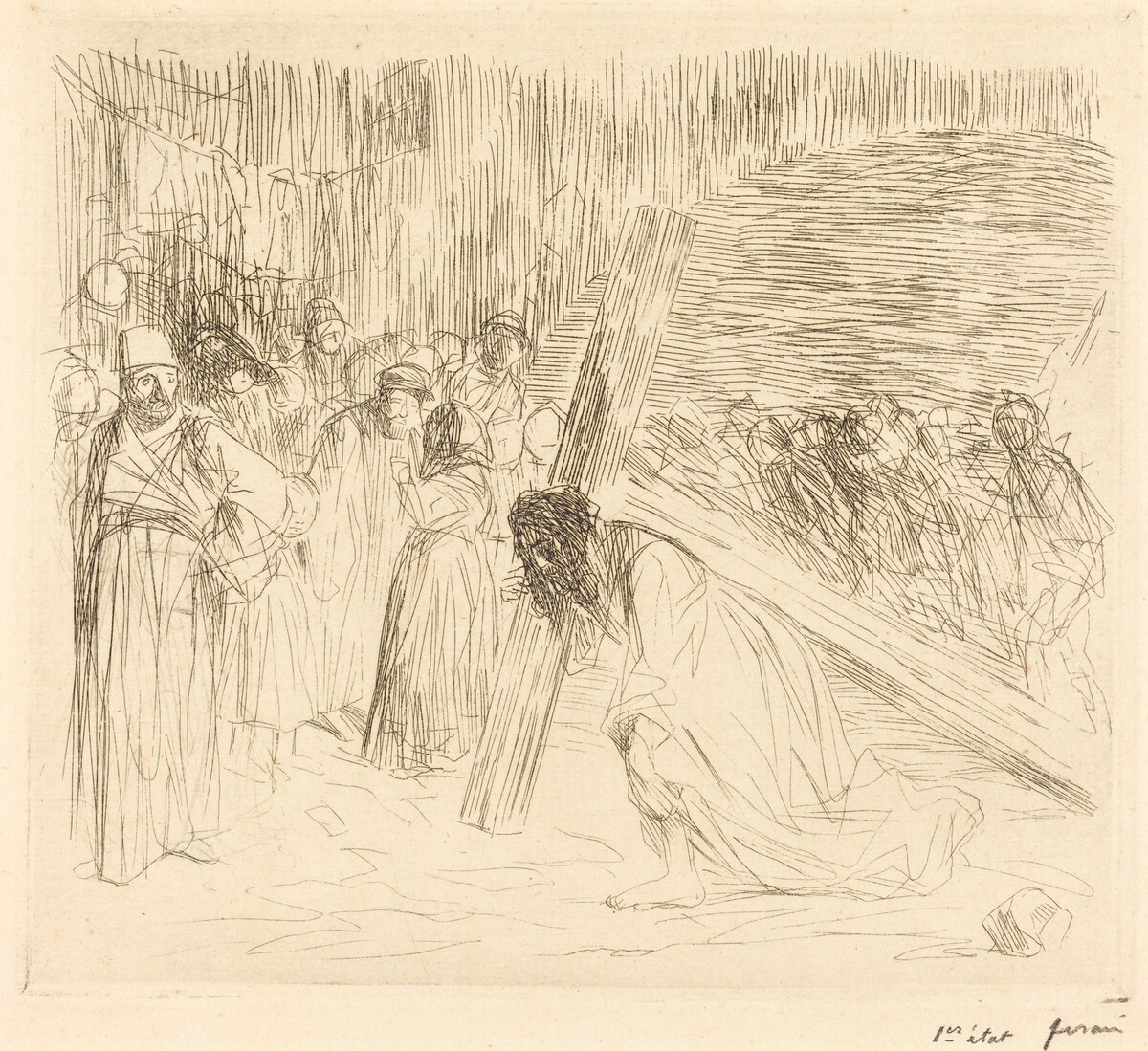 Le Christ portant sa croix (5e planche) (Christ Carrying the Cross) (fifth plate) by Jean-Louis Forain