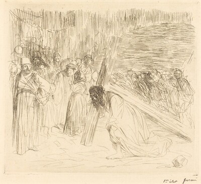 Le Christ portant sa croix (5e planche) (Christ Carrying the Cross) (fifth plate)