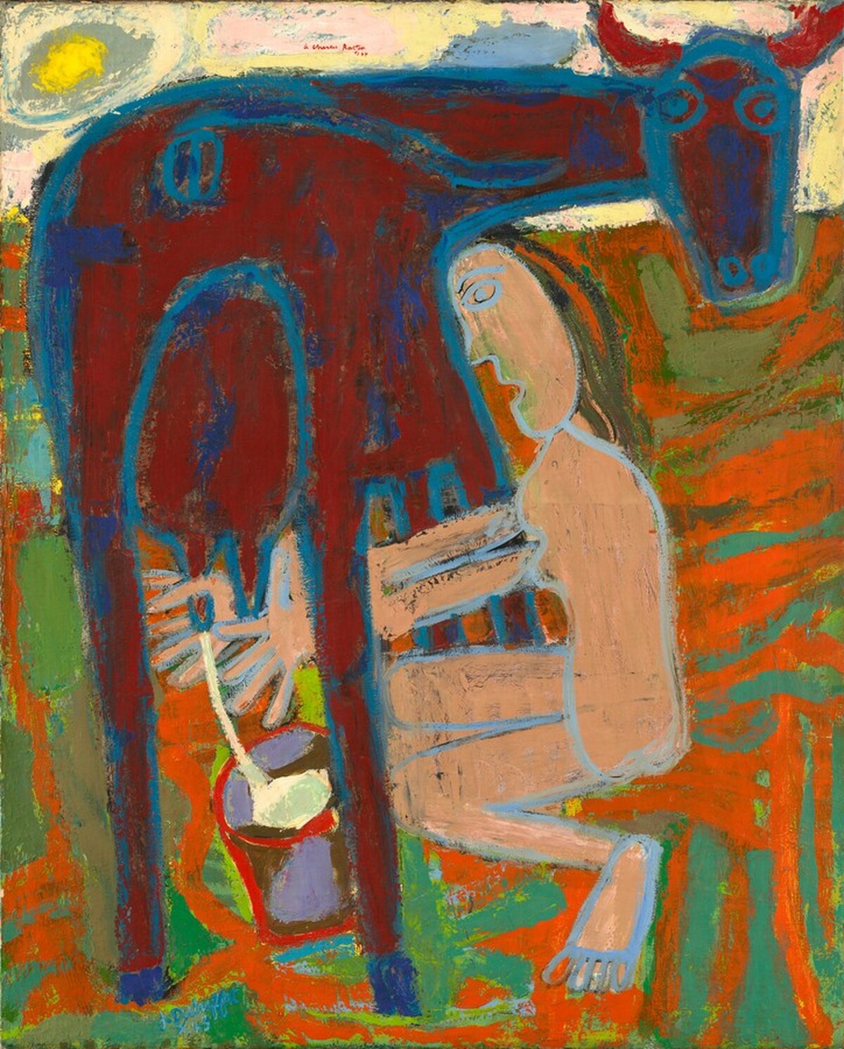 Grande traite solitaire (The Large Solitary Milking) by Jean Dubuffet