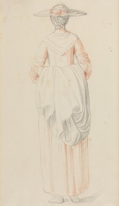 Lady Holding Her Cloak from Behind