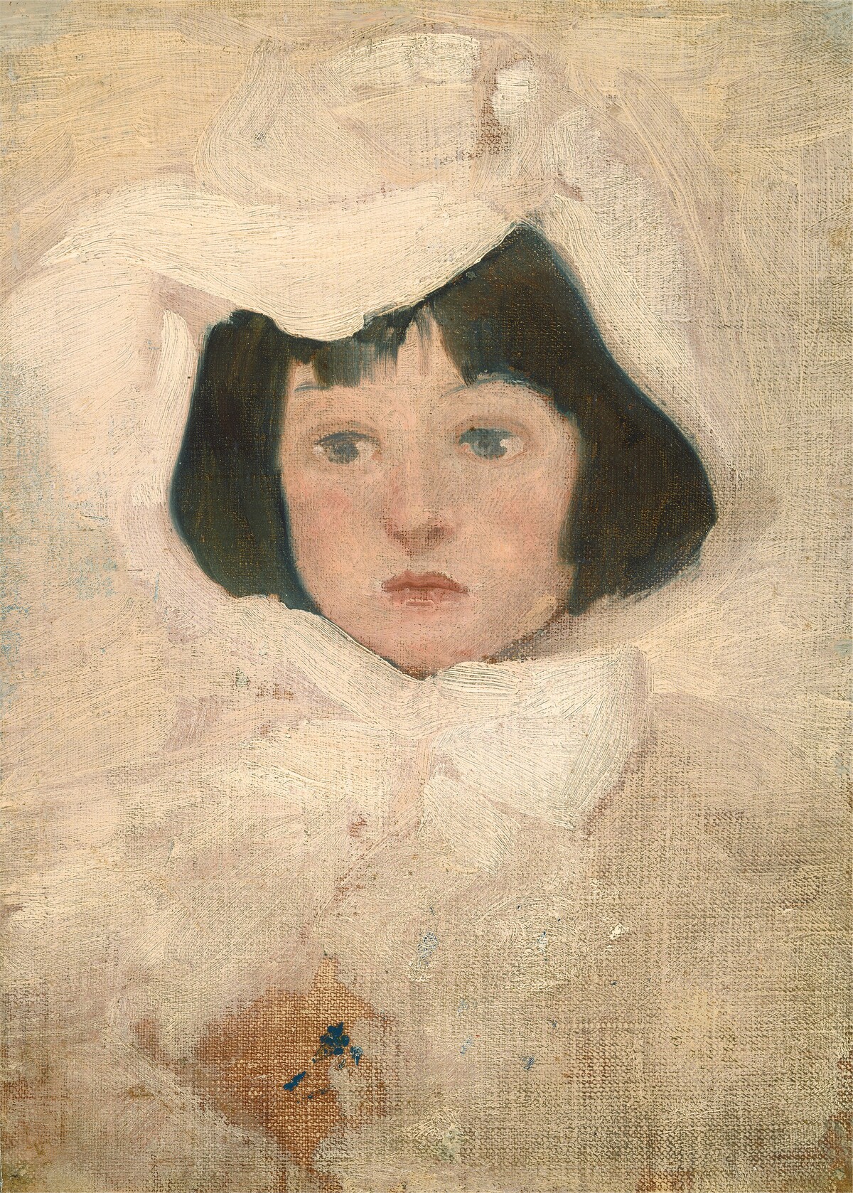 Little Girl in White by Possibly American or British 19th Century