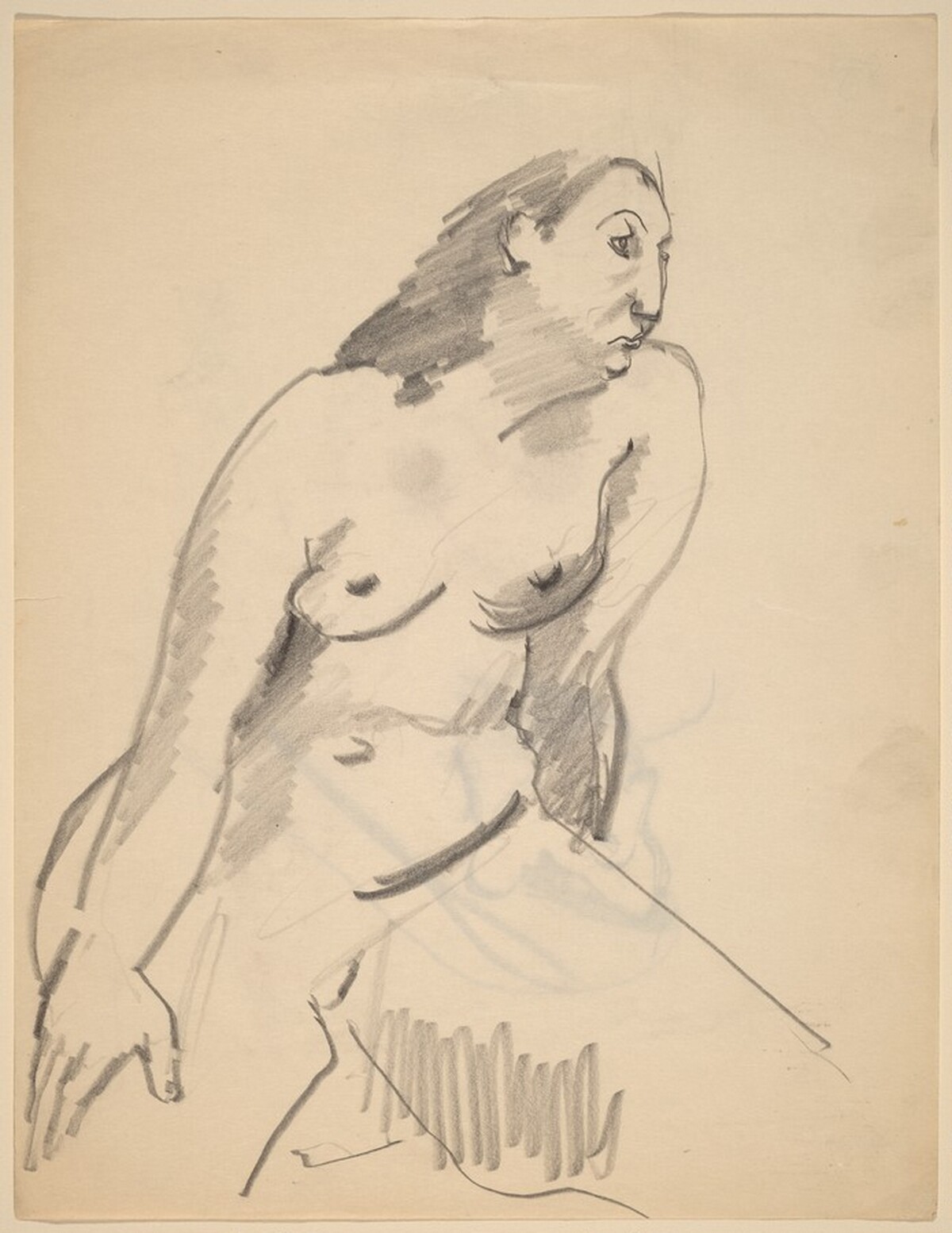 Seated Nude with Head Turned Right [recto] by Mark Rothko