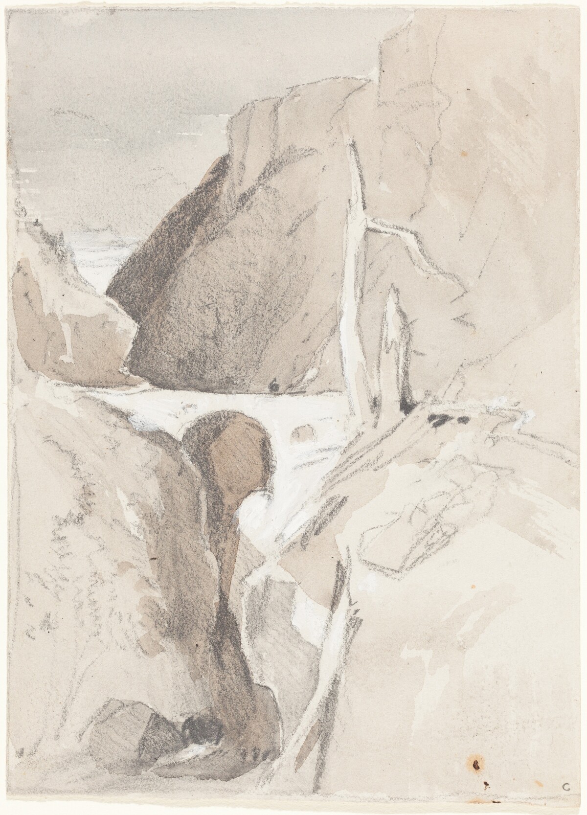 Gorge with Tree Stumps by John Sell Cotman