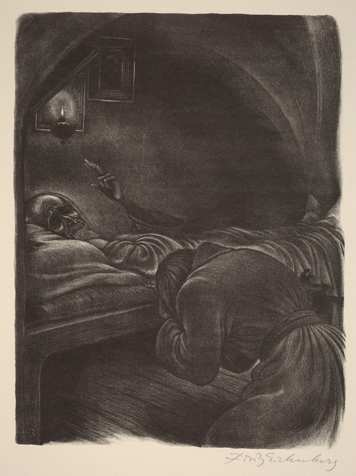 The Blessing of Father Zosima (Book II: An Unfortunate Gathering, p.58) by Fritz Eichenberg