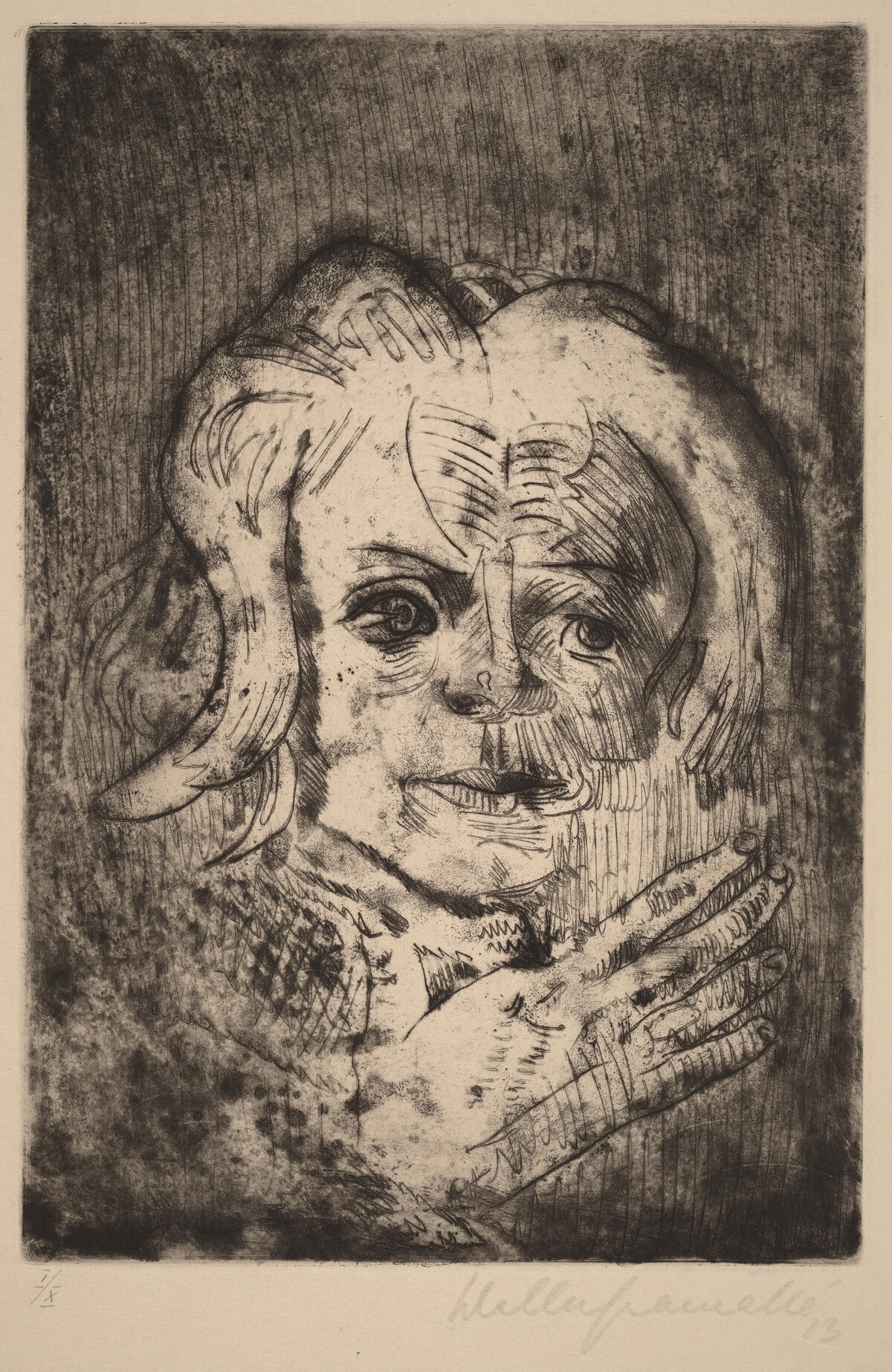 Girl with Hand by Walter Gramatté