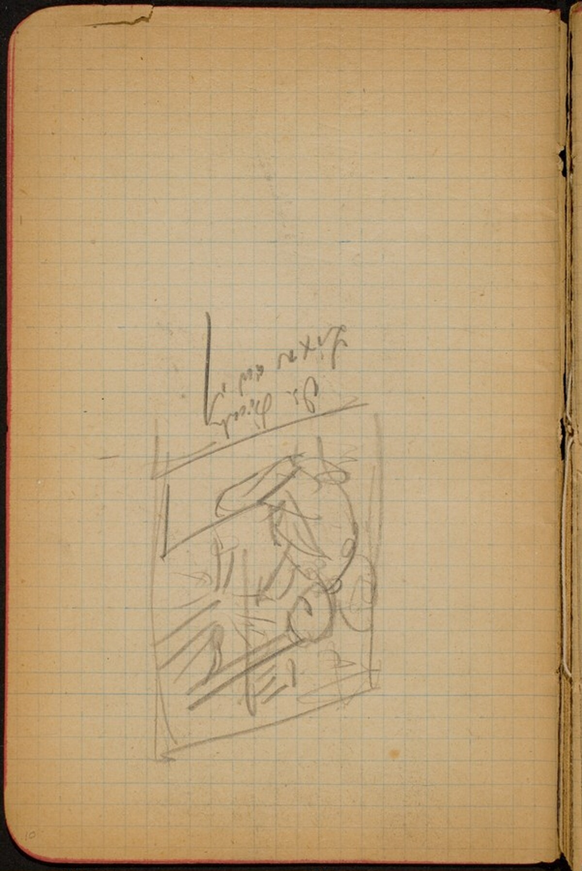 Bezeichnete Skizze mit zwei sitzende Figuren (Two Seated Figures) [p. 10] by Max Beckmann