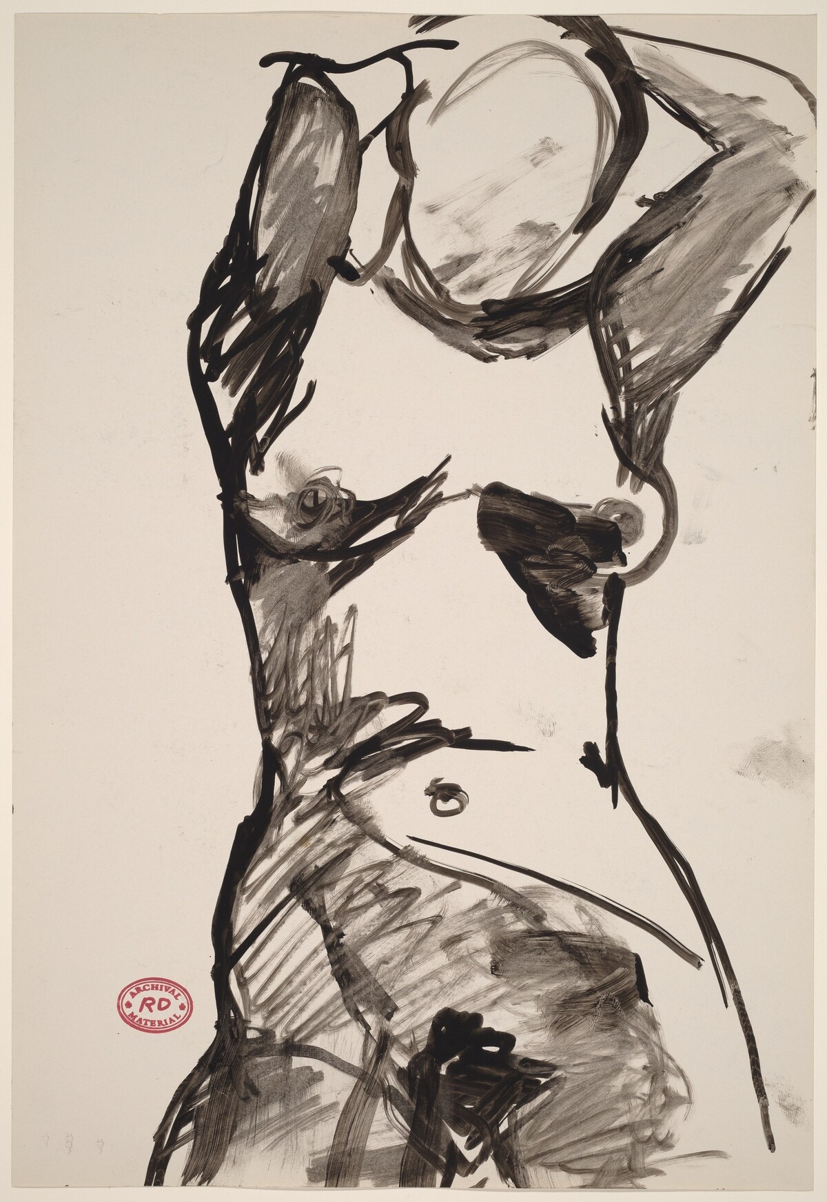 Untitled [nude with her arms raised] by Richard Diebenkorn