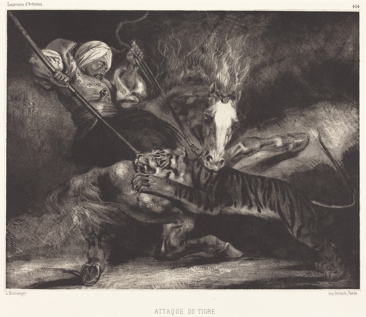 Attaque du tigre by Louis-Candide Boulanger