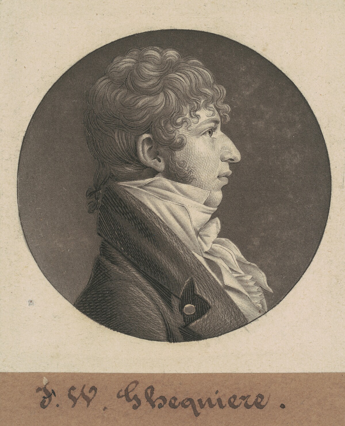 John Francis William Ghequiere by Charles B. J. Févret de Saint-Mémin