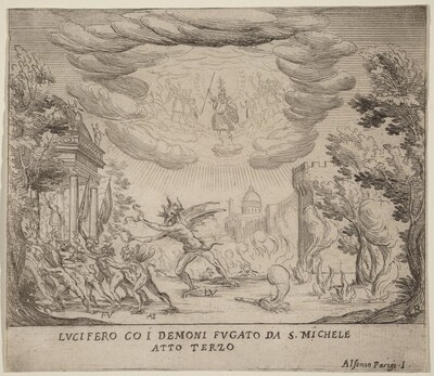 Lucifer and Demons Fleeing Saint Michael