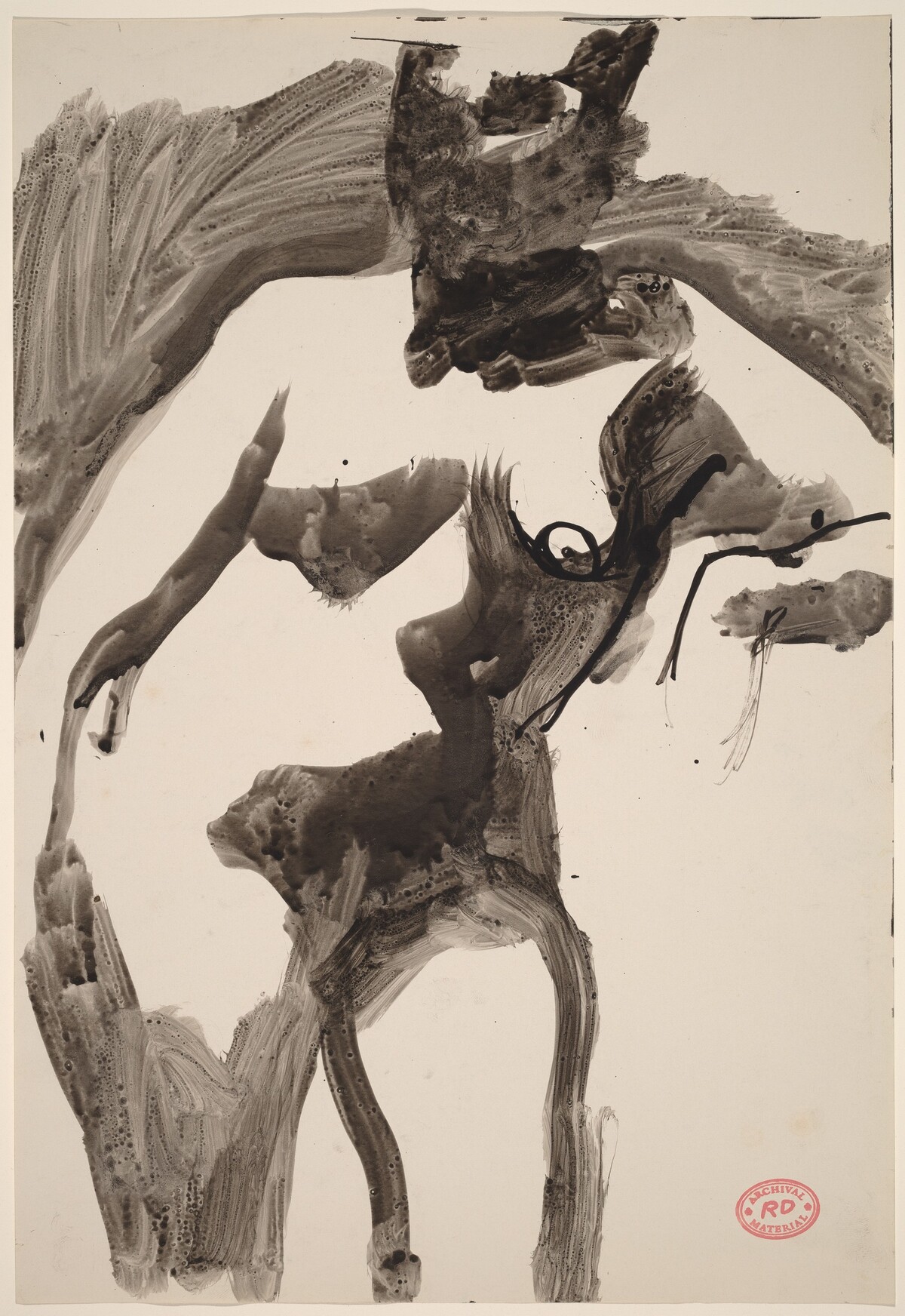 Untitled [standing female nude leaning on left arm] by Richard Diebenkorn
