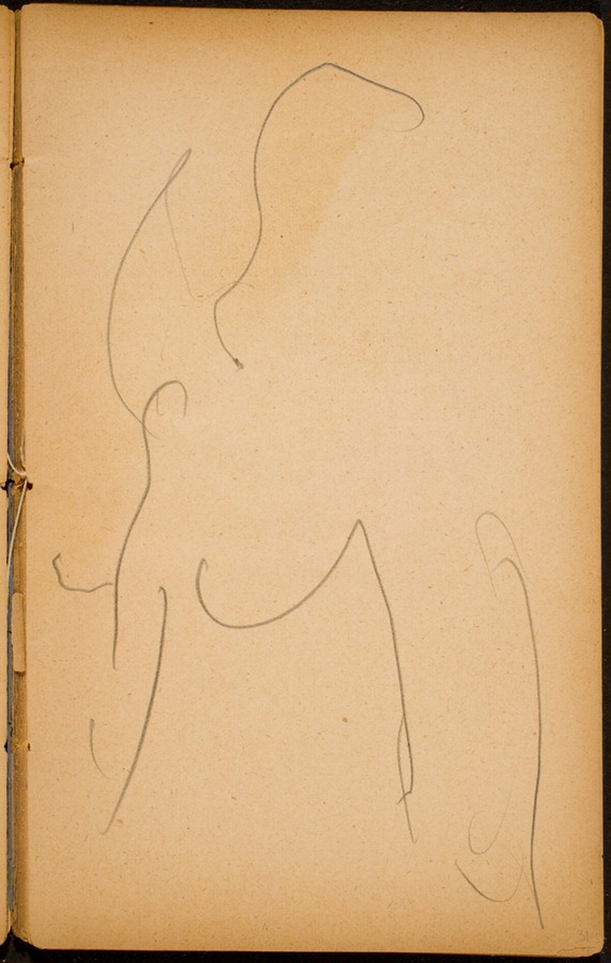 begonnene Elefantenstudie (Initial Sketch of an Elephant) [p. 31] by Max Beckmann