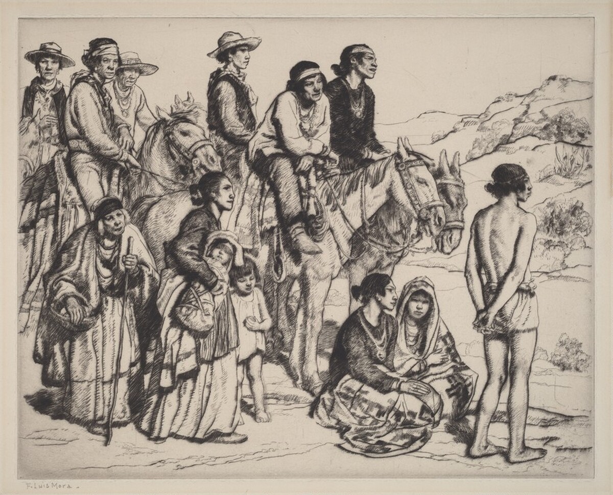 Navajo Family by Francis Luis Mora
