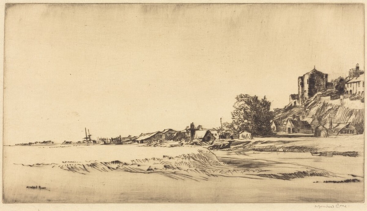 The Ypres Tower, Rye by Sir Muirhead Bone