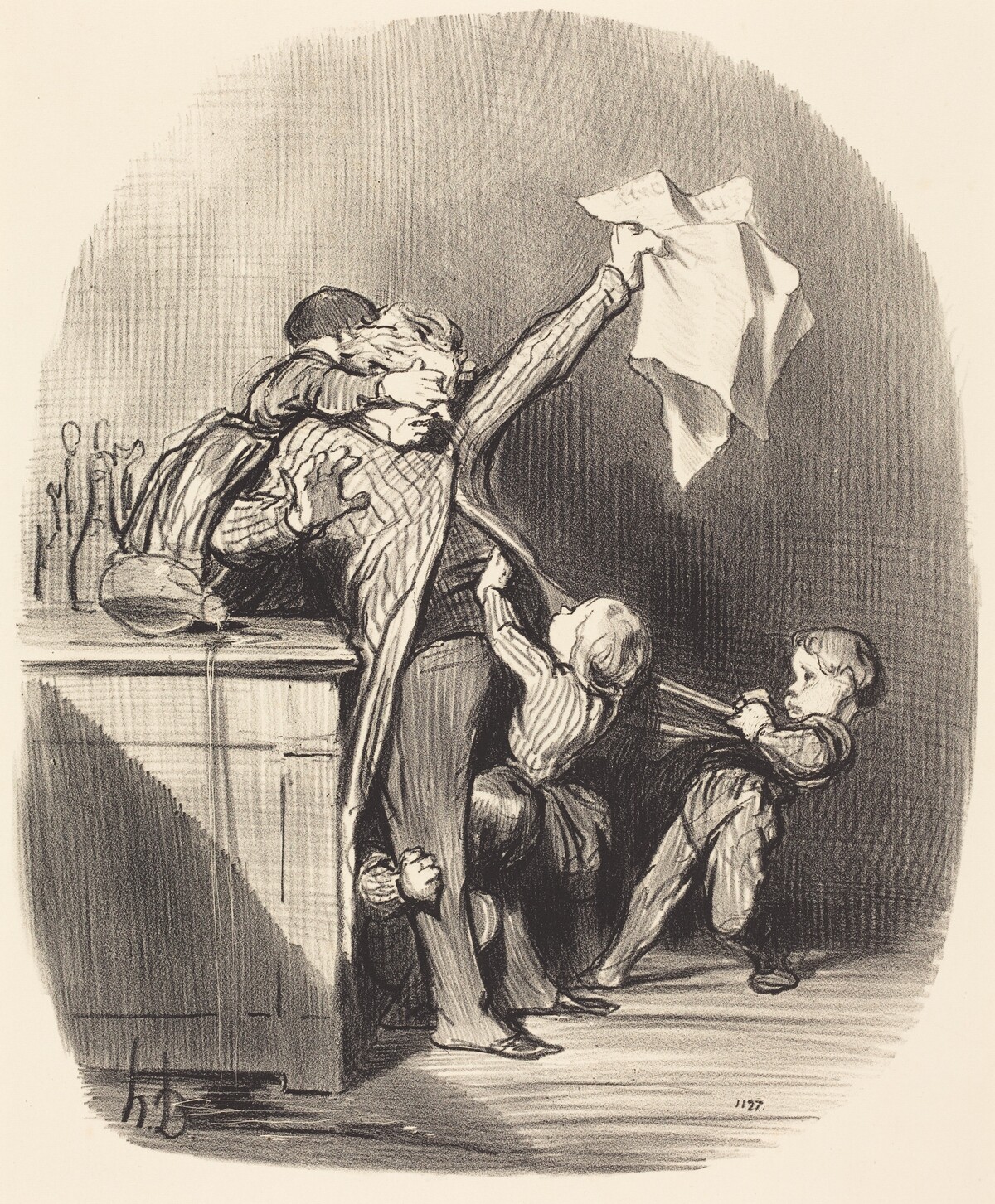Plaisirs de la paternité by Honoré Daumier
