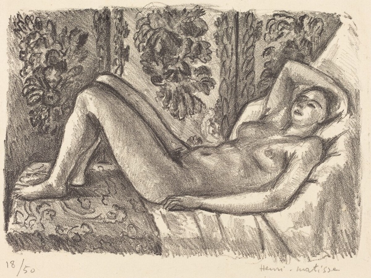 Reclining Nude with Louis XIV Screen (Nu couché au paravent Louis XIV) by Henri Matisse