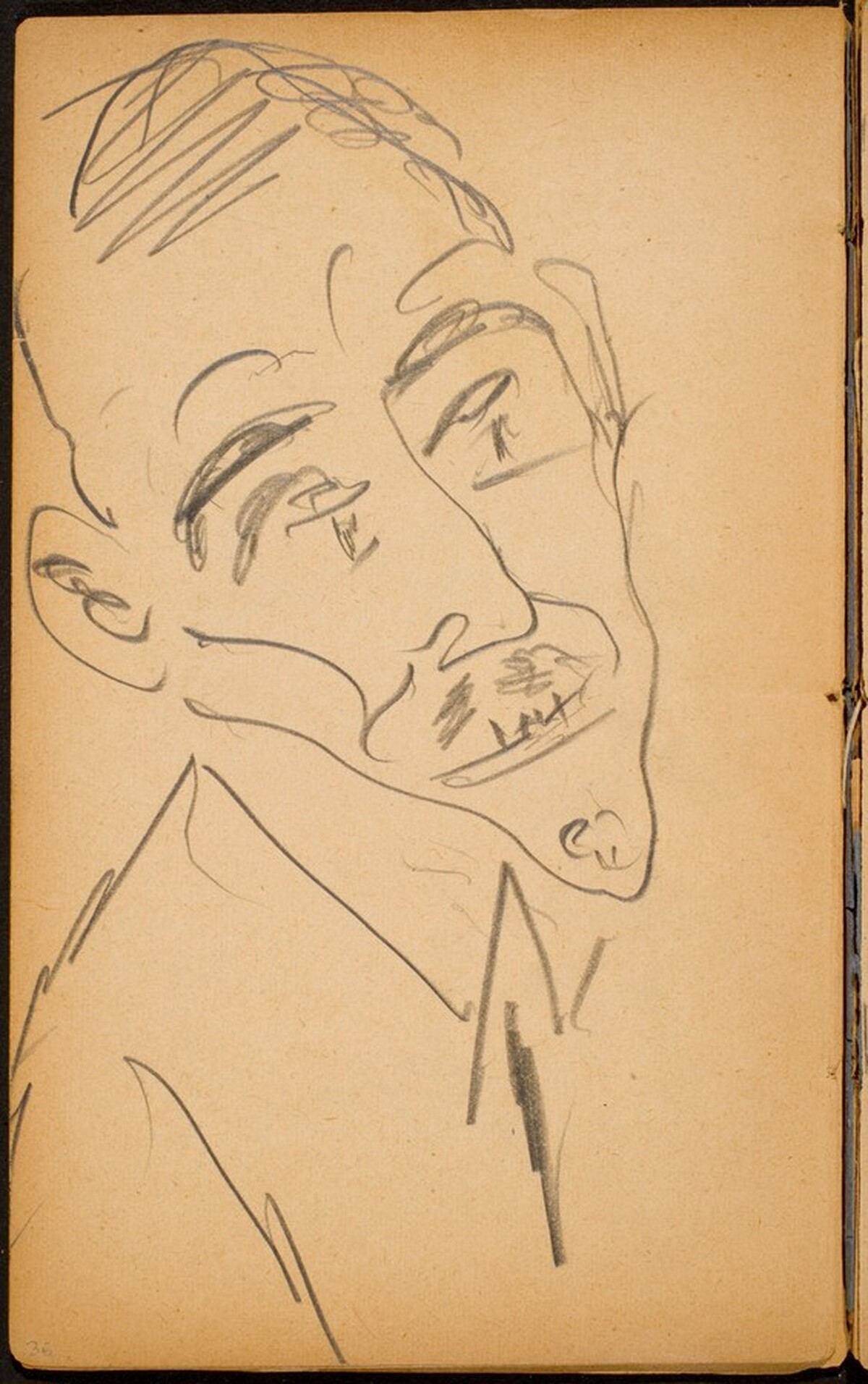 Männliche Bildnisstudie (Male Portrait) [p. 36] by Max Beckmann