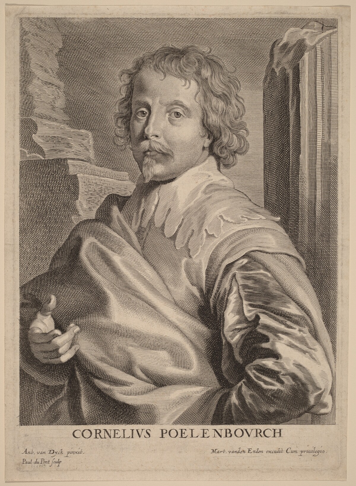 Cornelis van Poelenburgh by Paulus Pontius after Sir Anthony van Dyck