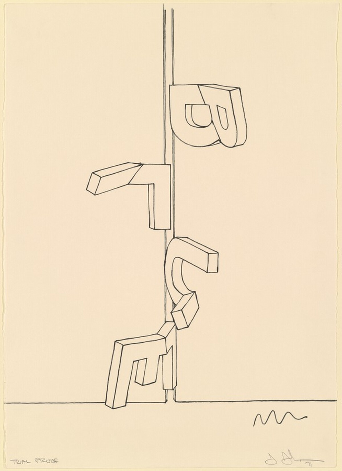 Bent "Blue" [trial proof] by Jasper Johns