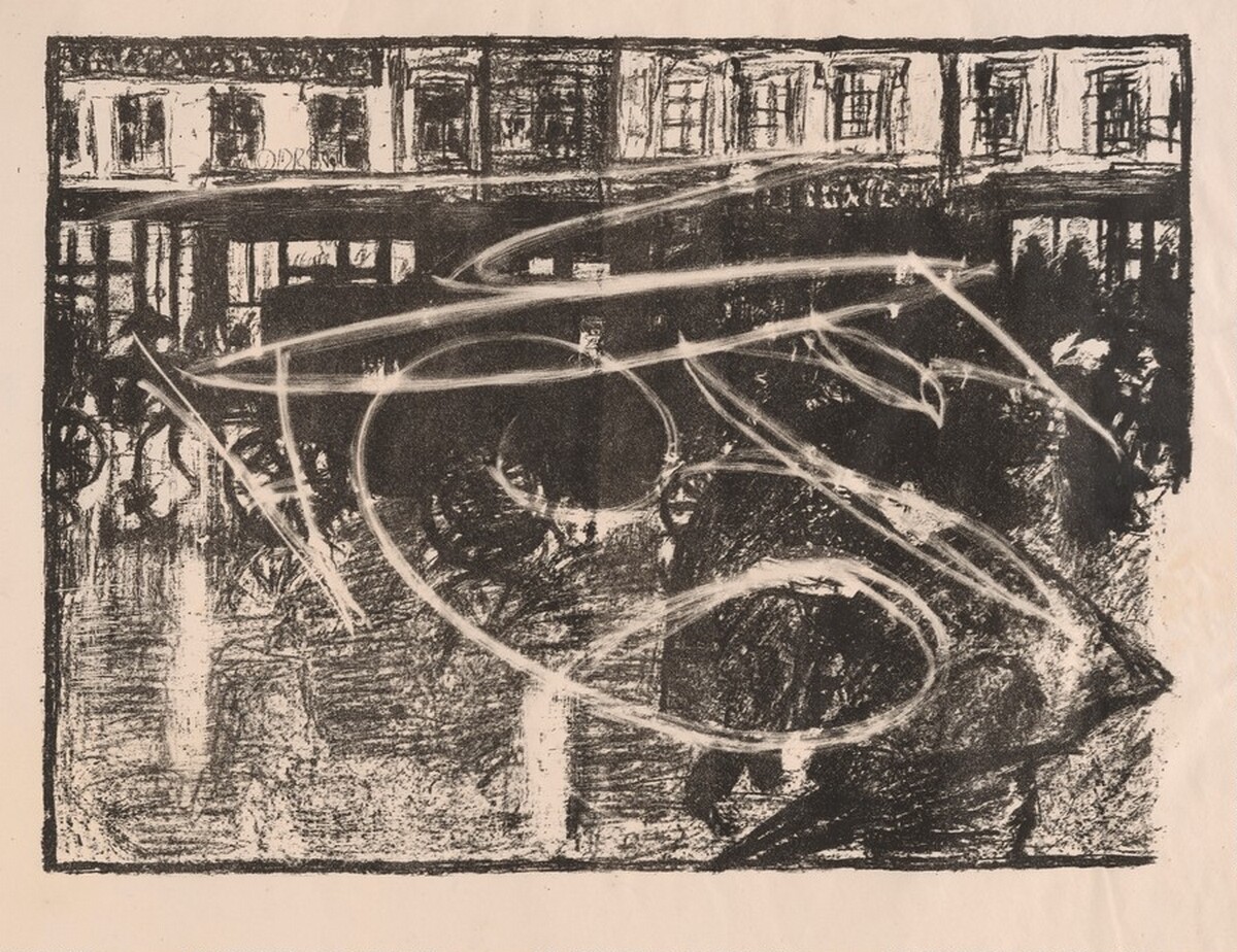The Street at Night in the Rain (Rue, le soir, sous la pluie) by Pierre Bonnard, Ambroise Vollard (publisher)